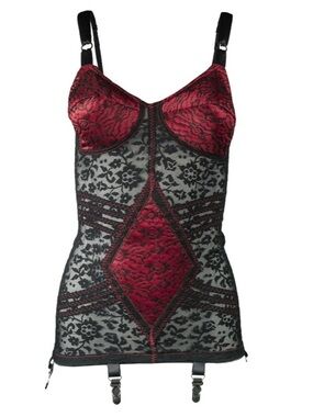 Style 9357 Body Briefer Extra Firm Shaping - Red/Black